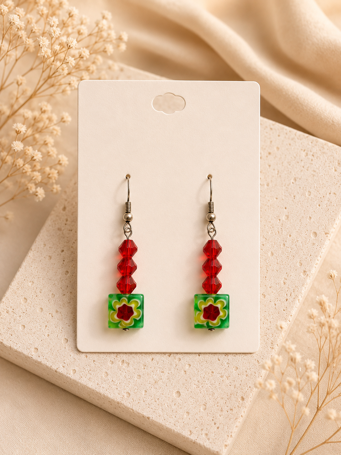 Ruby Garden Drop Earrings