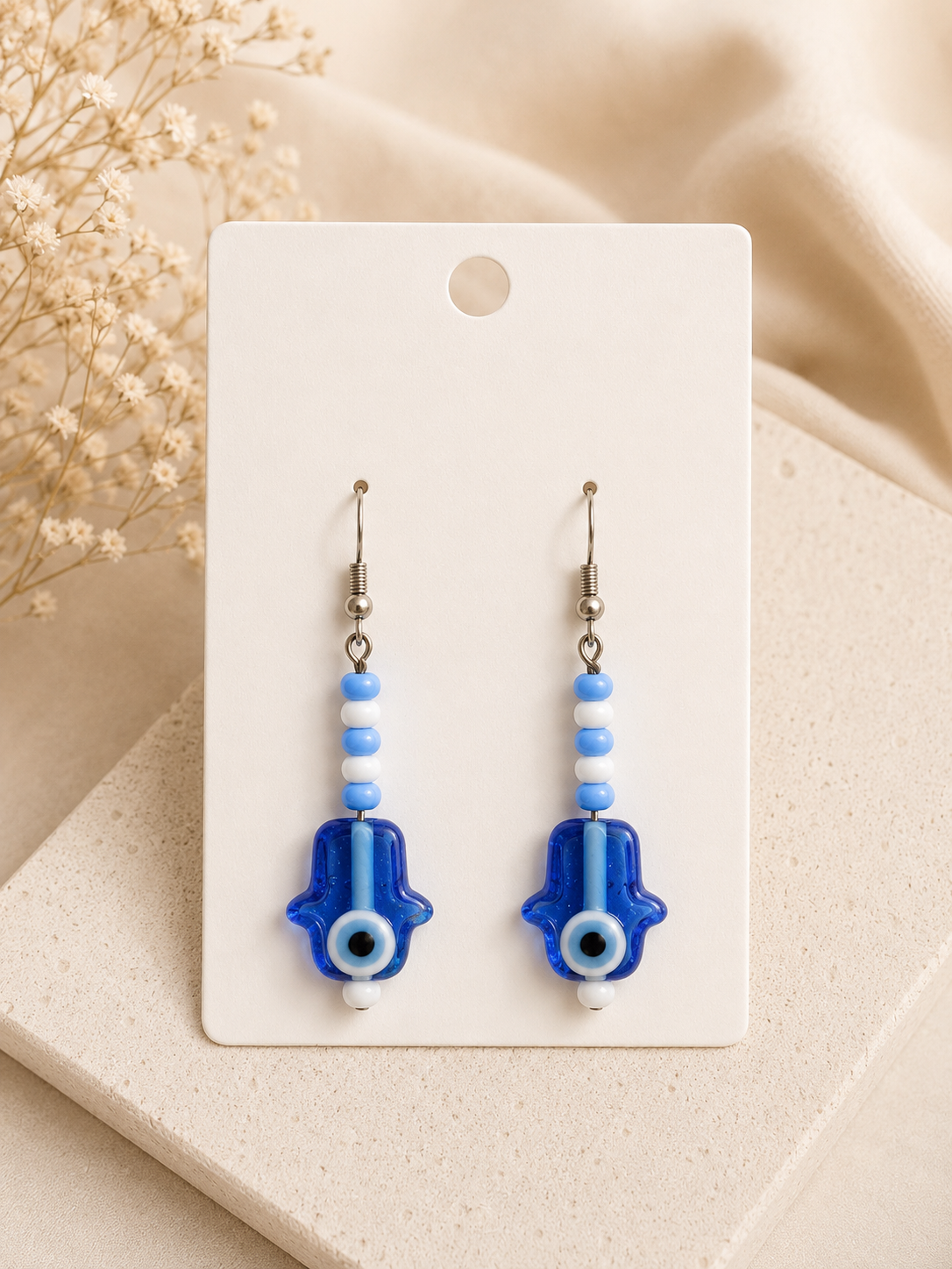 Celestial Protection Hamsa Earrings